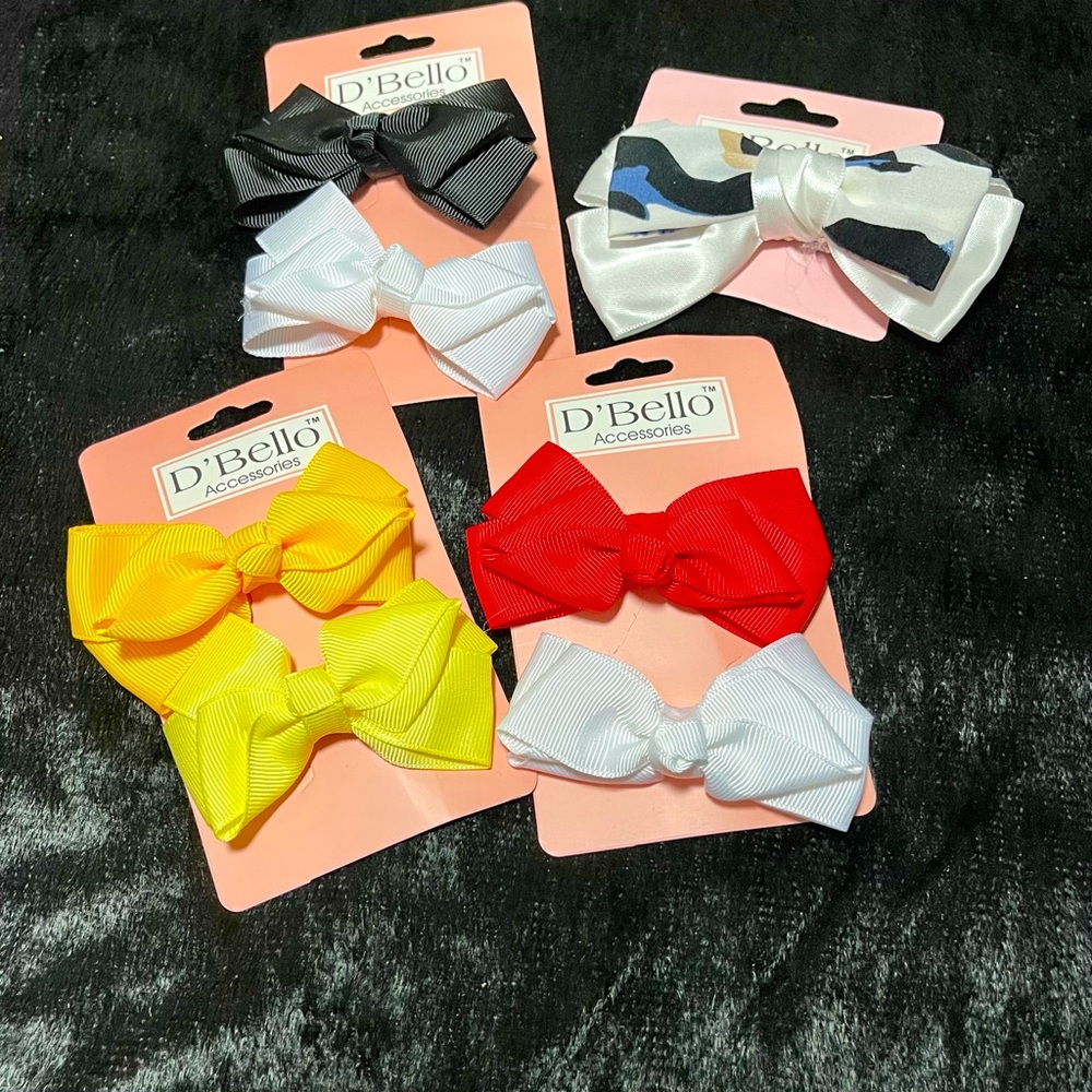 D’bello Toddler hair bows- set of 7-NEW!